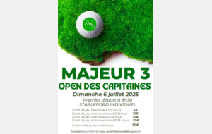 MAJEUR 3 : Open des Capitaines